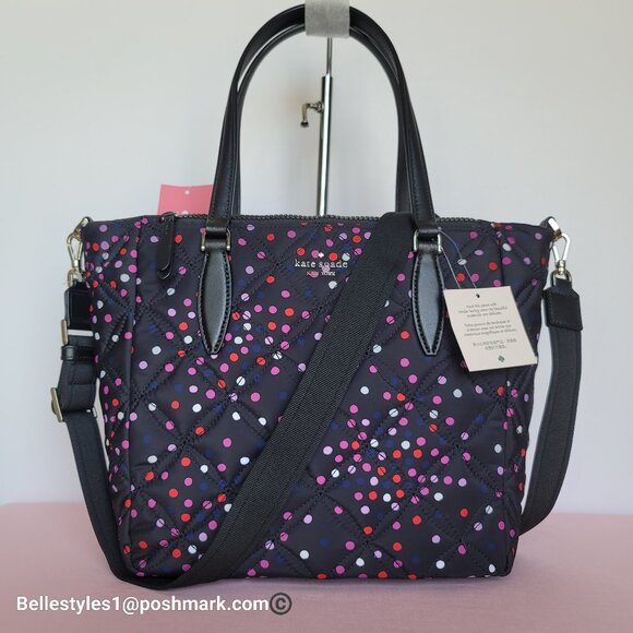 KATE SPADE Jae Medium Nylon Quilted Satchel- Festive Confetti Multicolor🎈$149.⭐ - Picture 2 of 16